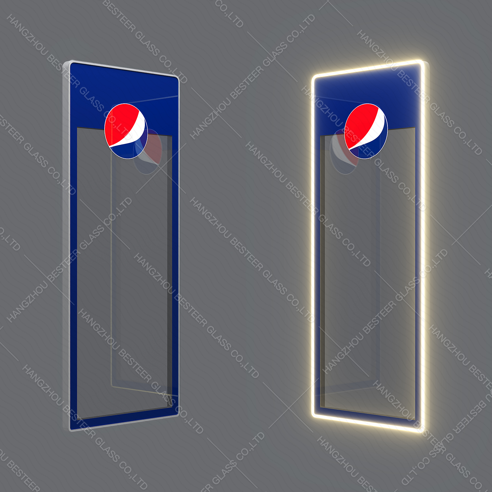 Стеклянная дверь светодиодного дисплея для холодильника для напитков
